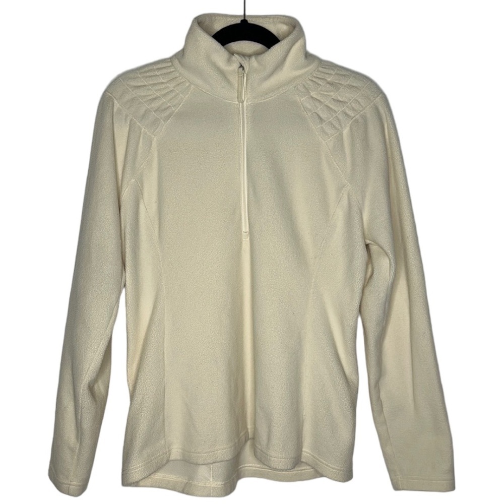 LUCY Ivory Half Zip Fleece Long Sleeve Pullover | Size: Large